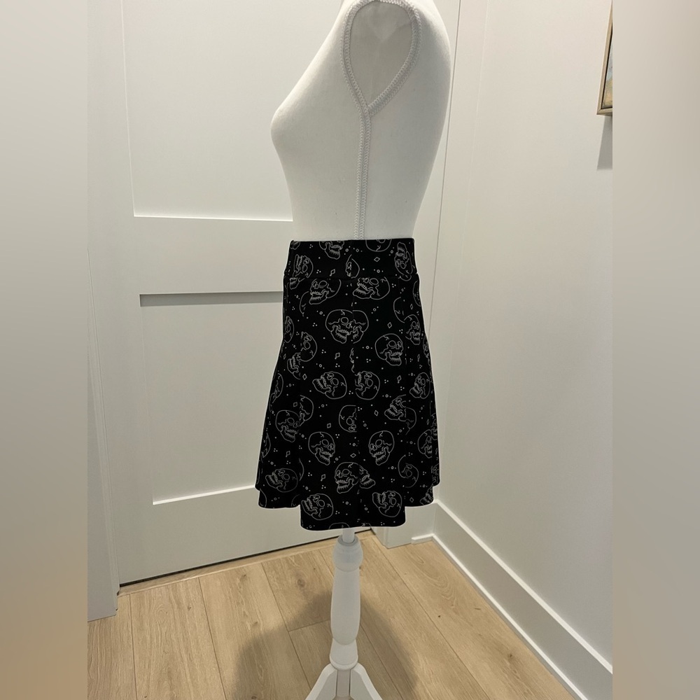 BodyRage Spencer’s Skull Skater Skirt Pleated Halloween Wednesday skeleton Small - Picture 7 of 12